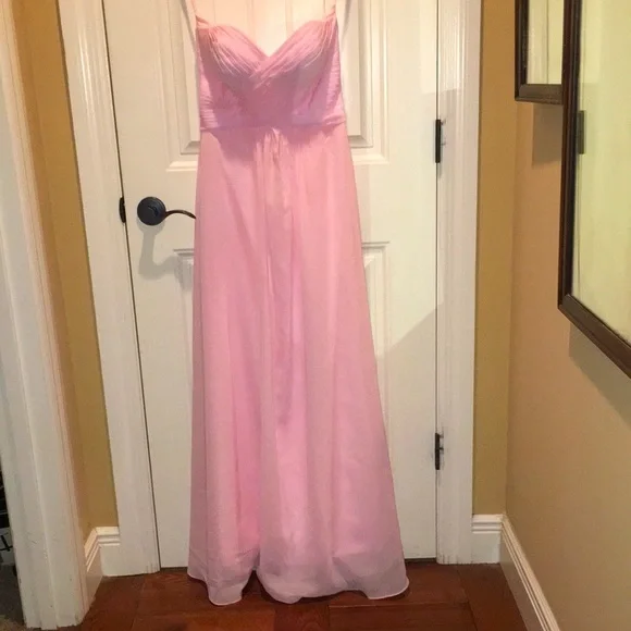 JJ’S House 0 Jr Long Pink CHIFFON Boned Bustier A-line Formal EUC 💎 - Picture 11 of 16